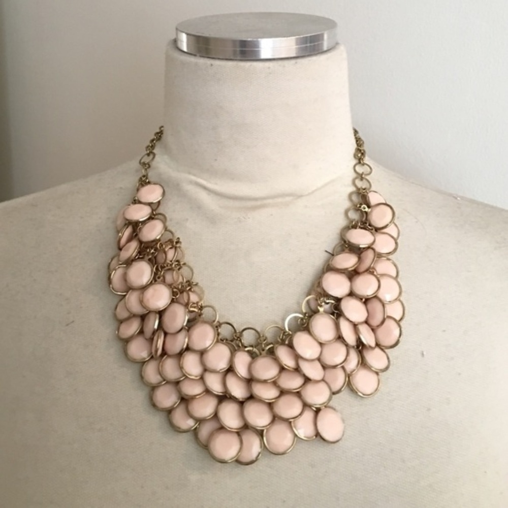 H&M Layered Blush Pink Statement Necklace
